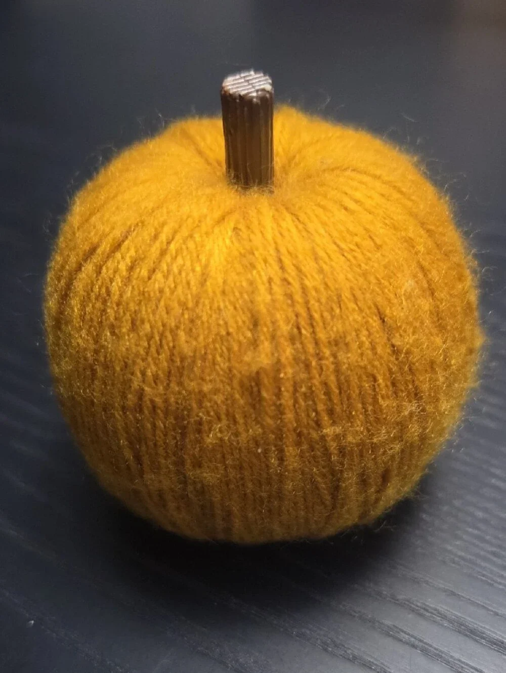 Handmade Yarn Pumpkins Trio - Black, Orange, Mustard - Home Art